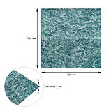 Декоративна самоклейка 3D панель морська мармурова плитка для стін інтер'єру будинку 700x700 мм спінений поліпропілен, фото 3