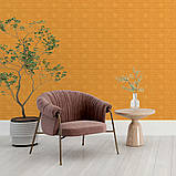 Самоклеючі 3D панелі для стін цегла золота декоративне покриття інтер'єр 70x77 см стильний дизайн оздоблення, фото 5