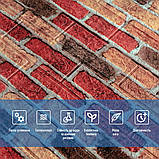 Самоклеючі 3D панелі для стін Катеринославська цегла декоративне покриття інтер'єрне оформлення 700х770х3 см, фото 4