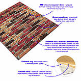 Самоклеюча 3D панель для стін бежево-коричнева цегла Катеринославська 70x77 см декор інтер'єрний елемент оздоблення, фото 2