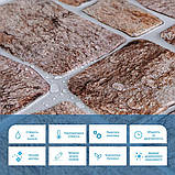 Декоративна ПВХ панель для стін 96х48 см гіпоалергенна вогнетривка легка, фото 4