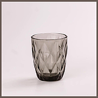 Стакан для напитков фигурный граненый из толстого стекла набор 6 шт Серый, 250.0, Стекло