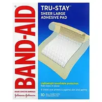 Band Aid, Tru-Stay Sheer, лейкопластыри, большие лейкопластыри, 10 шт. Днепр