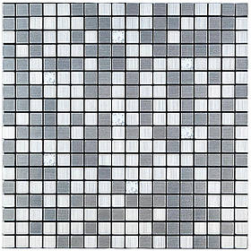 Плитка алюмінієва самоклеюча, срібна мозаїка зі стразами, 30*30см*3мм, Sticker Wall, SW-00001824