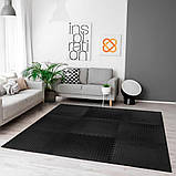 Підлога пазл модульне покриття 600x600 мм чорне м'яке водовідштовхувальне для дому дитячих кімнат ігрових зон спортзалів, фото 6