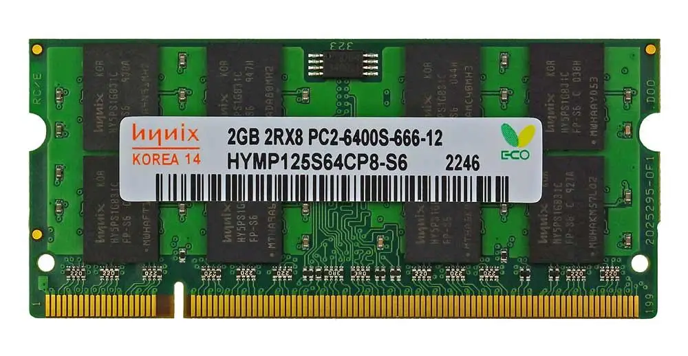 Оперативна пам'ять для ноутбука SoDIMM DDR2 2GB 800 MHz Hynix (HYMP125S64CP8-S6) Used