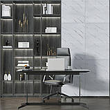 Самоклеюча 3D панель біла мармурова плитка 70х70 см легкий монтаж гіпоалергенна теплоізоляція для стін, фото 5