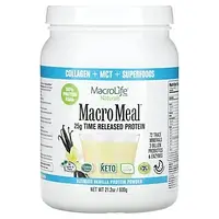 Macrolife Naturals, MacroMeal, Ванильный протеин + супер питание, 21.2 унции(600 г) Днепр