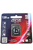 Карта пам`яті Aspor MicroSDHC 128GB UHS-III (Class 10) + SD adapter