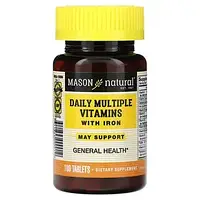 Mason Natural, Комплексні вітаміни з залізом для щоденного приймання, 100 таблеток Дніпр