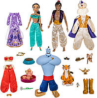 Набір ляльок Disney Store Jasmine and Aladdin принцеса Жасмін, Аладдін, Джин, Раджа та Абу (60020597319360000000)