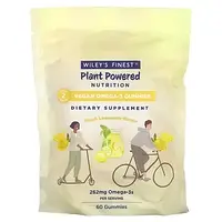 Wiley's Finest, Plant Powered Nutrition, веганские жевательные мармеладки с омега-3, свежий лимонад, 131 мг,