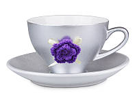 Чашка с блюдцем Lefard Сиреневый цветок 494-019 200 мл 2 предмета e