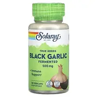 Solaray, True Herbs, черный чеснок, ферментированный, 500 мг, 50 вегетарианских капсул Днепр