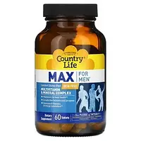 Country Life, Max for Men, мультивитаминный и минеральный комплекс, без железа, 60 таблеток Днепр