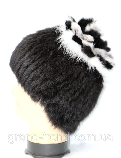 Зимняя женская шапка из натурального меха кролика - фото 1 - id-p392925244