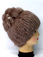 Зимняя женская шапка из натурального меха кролика