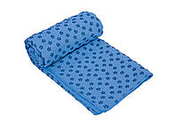 Рушник для йоги з мікрофібри Amber синій 183x62x0.3 см