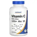 Nutricost, Vitamin C with Zinc, 240 Capsules Днепр