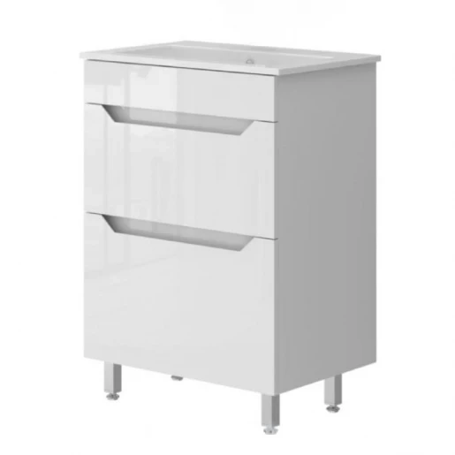Тумба з умивальником 60 см завширшки Ювента Neo з умивальником Practico Neo-60 White