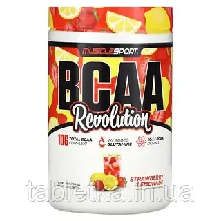 MuscleSport, BCAA, Revolution, полуничний лимонад, 450 г (15,9 унції)