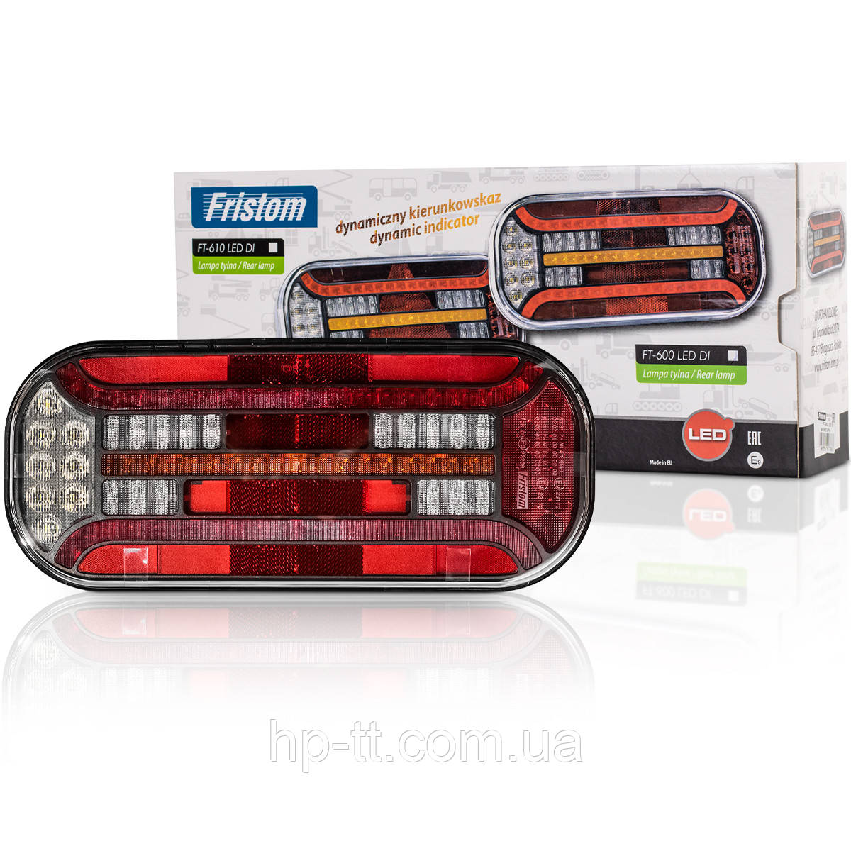 Ліхтар універсальний Fristom задній правый, 6-функціональний, без освітлення номера, з байонетом 6pin FT-600 P