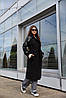 Утеплене жіноче зимове кашемірове пальто чорного кольору, фото 2