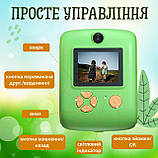 Фотоапарат дитячий акумуляторний для фото та відео Full HD, камера миттєвого друку Yimi X17 Крокодильчик, фото 7