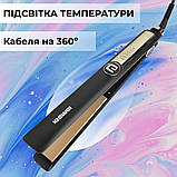 Випрямляч для волосся керамічний 5 режимів до 230 градусів, стайлер для вирівнювання волосся та завивки GEMEI GM-416, фото 3