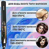 Випрямляч для волосся керамічний 5 режимів до 230 градусів, стайлер для вирівнювання волосся та завивки GEMEI GM-416, фото 7