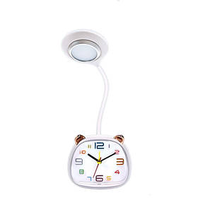 Лампа настільна акумуляторна дитяча з годинником та USB настільний світильник з будильником 1.3 Вт CD-917