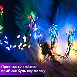 Гірлянда кінський хвіст Роса 10 ниток на 200 LED лампочок світлодіодна мідний провід 2 м по 20 діодів, фото 3