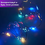 Гірлянда кінський хвіст Роса 10 ниток на 200 LED лампочок світлодіодна мідний провід 2 м по 20 діодів, фото 5