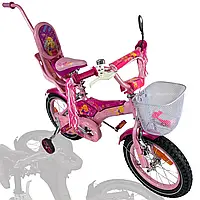 Дитячий Велосипед 14" колеса Racer-girl Сталевий 3-4 роки рожевий