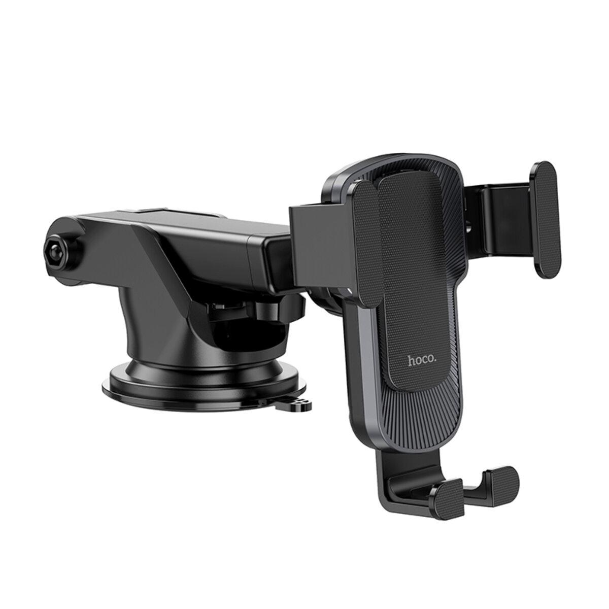 Автотримач для телефона HOCO CA104 vertical and horizontal telescopic gravity vehicle holder Black Metal Gray