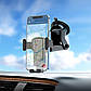 Автотримач для телефона HOCO CA104 vertical and horizontal telescopic gravity vehicle holder Black Metal Gray, фото 8