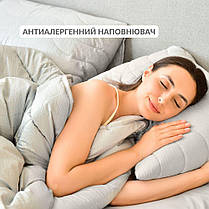 Ковдра літня 175х210 см NORDIC IDEIA антиалергенна для літа полегшена сіра двоспальна, фото 3