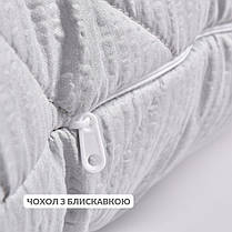 Подушка для сну 70х70 см NORDIC COMFORT+ IDEIA чохол стьобаний з блискавкою антиалергенна сіра, фото 5