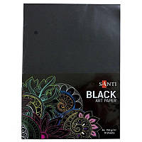 Набір аркушів чорного паперу А4, 10 шт, 150г/м2, Santi