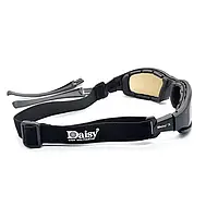 Очки тактические защитные (4 линзы) Daisy X7 Black. Тактические защитные очки 4 линзы.