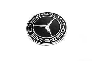 Заглушка замість емблеми на капот Mercedes чорна  57мм для Тюнінг Mercedes, фото 2