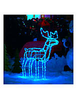Новорічна світлодіодна фігура з дюралайту "Маленький олень" 43 х 46 см Блакитна