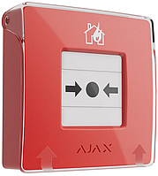 Бездротова настінна кнопка для активації пожежної тривоги Ajax ManualCallPoint (Red) L2