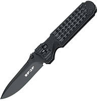 Нож автоматический складной Fox Predator II Auto (длина: 210мм, лезвие: 95мм, черное), черный