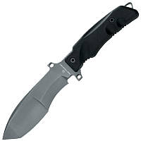 Нож фиксированный Fox Trakker (длина: 185мм, лезвие: 150мм), черный, ножны нейлон