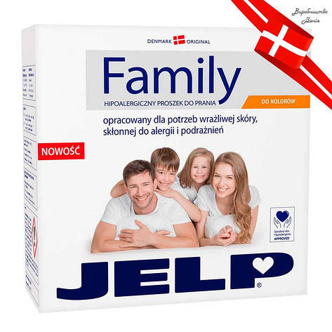 Гр FAMILY Гіпоалергенний пральний порошок для кольорового 2,24 кг 90030 / 5713183900306 (3) "JELP", фото 2