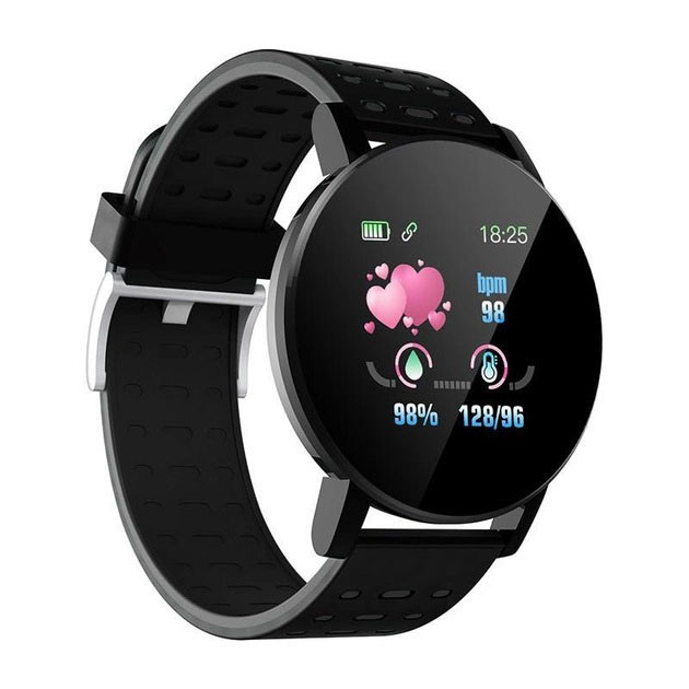 Фітнес трекер розумний смарт годинник UWatch 119 Plus з крокоміром. FT-660 Колір: чорний, фото 1