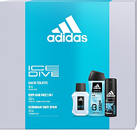 Подарочный набор Adidas Ice Dive (туалетная вода+гель для душа+дезодорант)