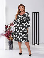 Платье Креативный шик с длинным рукавом Sofia SF-255 Черно-белый 50-52 ON, код: 8347696