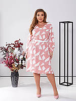 Платье Креативный шик с длинным рукавом Sofia SF-255 Розовый 54-56 ON, код: 8347701